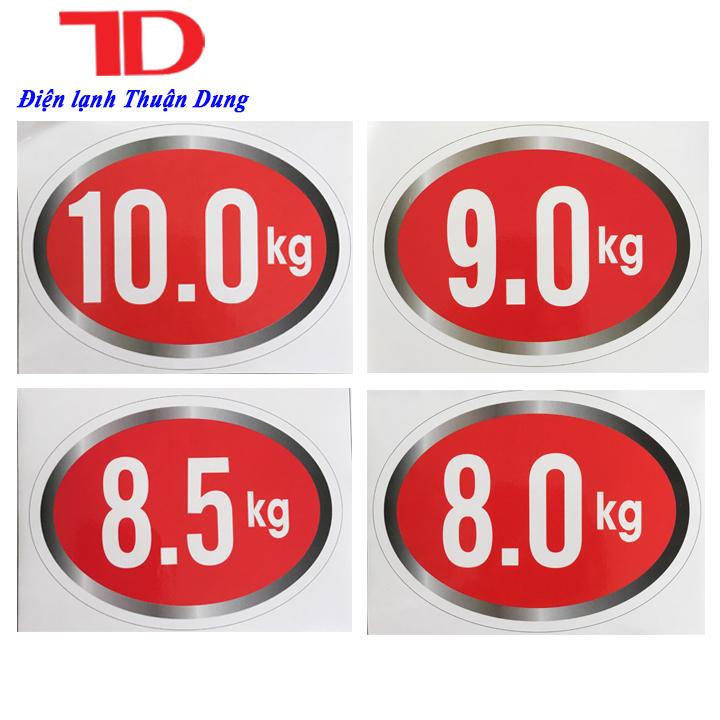 Tem số kg dán máy giặt loại 7KG