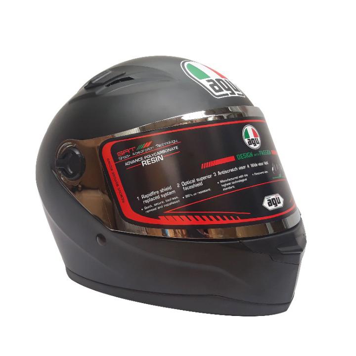 [HCM]NÓN BẢO HIỂM FULLFACE AGU ĐEN NHÁM