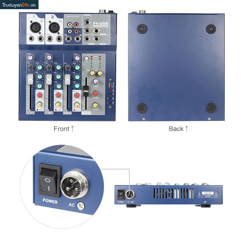 Bộ trộn âm thanh Mixer F4-USB