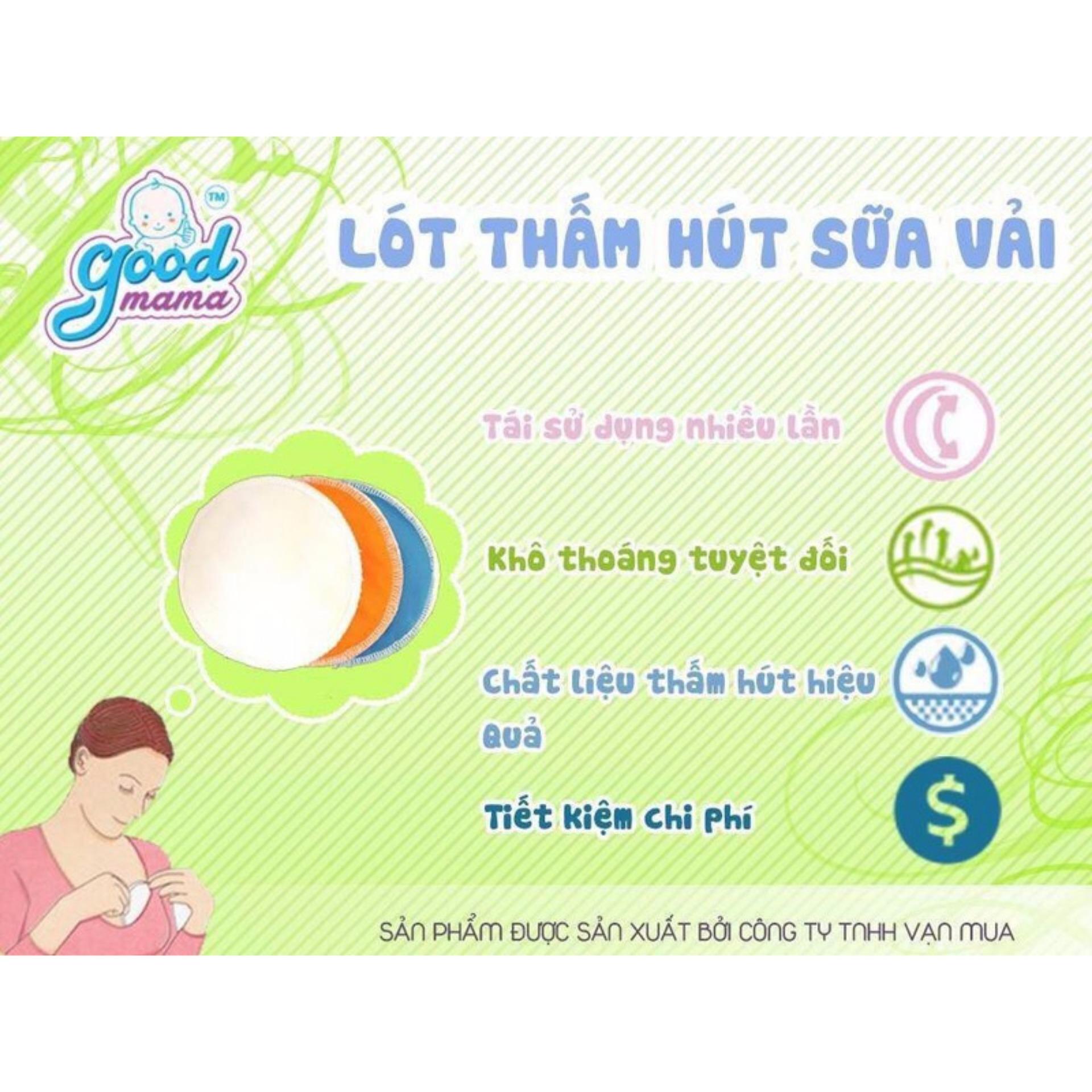 Miếng lót thấm sữa giặt được goodmama (hộp 8 miếng)