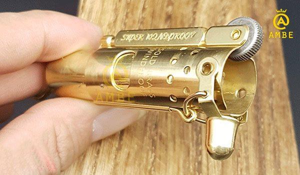 Bật lửa xăng đá Zorro solid brass móc khóa A001