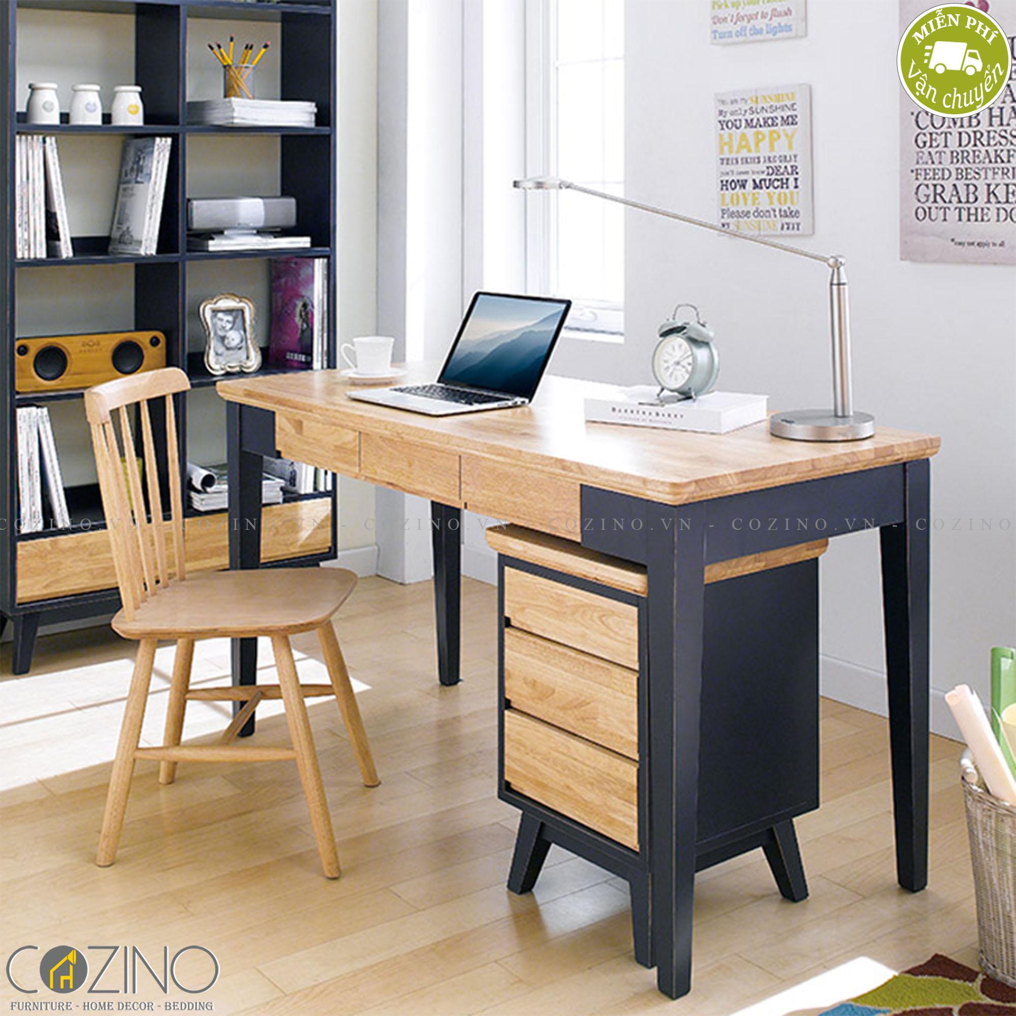 Bàn làm việc lớn Lantana gỗ cao su