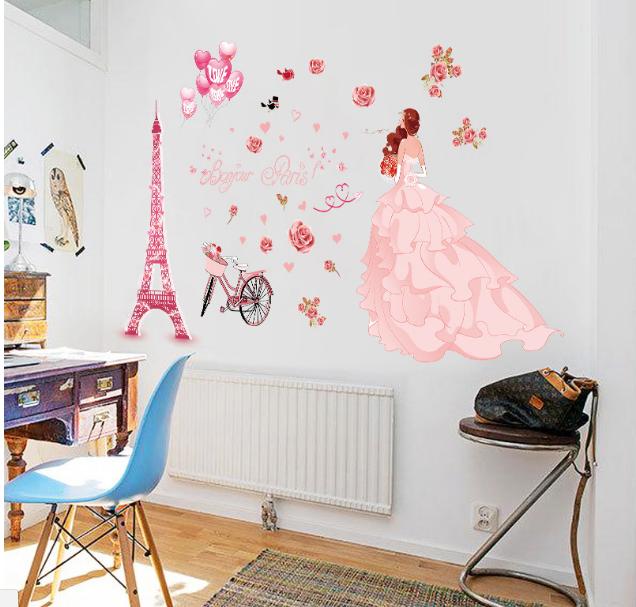 Decan dán tường Cô dâu tháp Paris  - XL8265-69