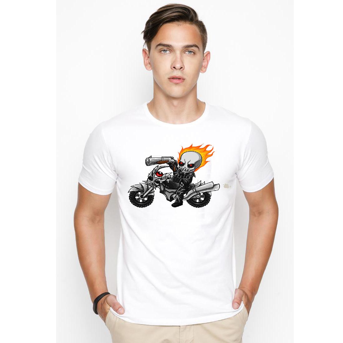 Áo thun nam cổ tròn in hình Ghost Rider