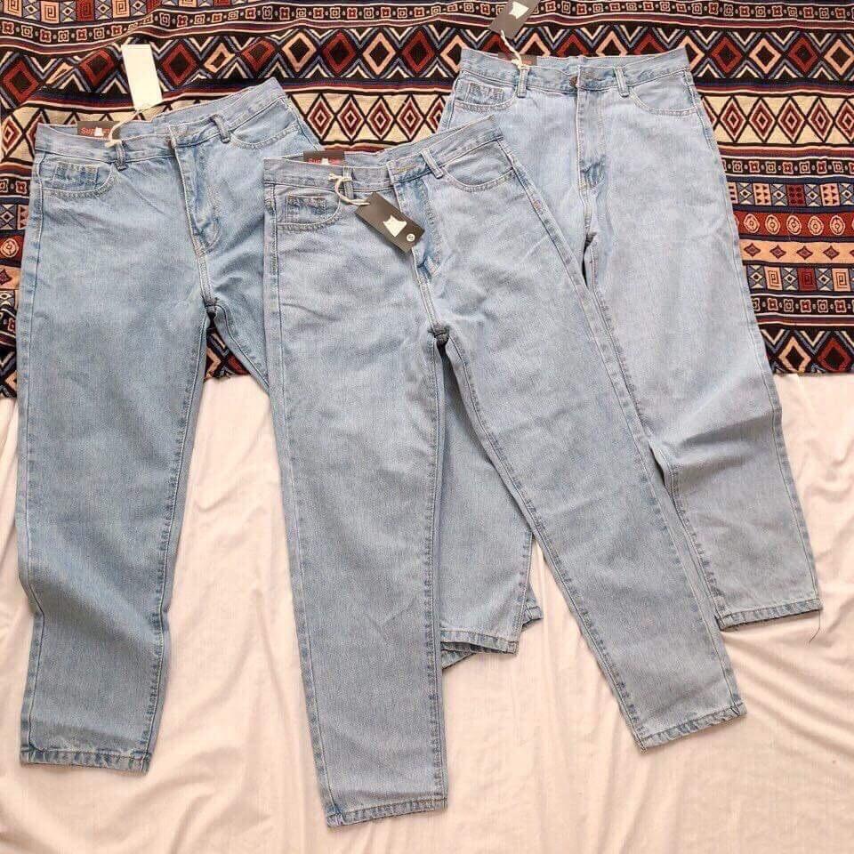 quần jean nữ baggy 9 tấc xanh nhạt