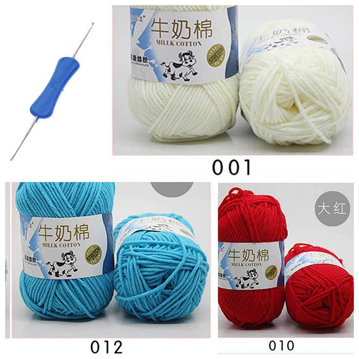 [HCM]3 cuộn len milk bò + 1 Kim móc