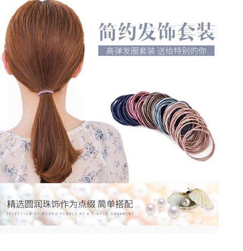 Combo 10 bịch chun buộc tóc (1 bịch 100 dây mix màu)