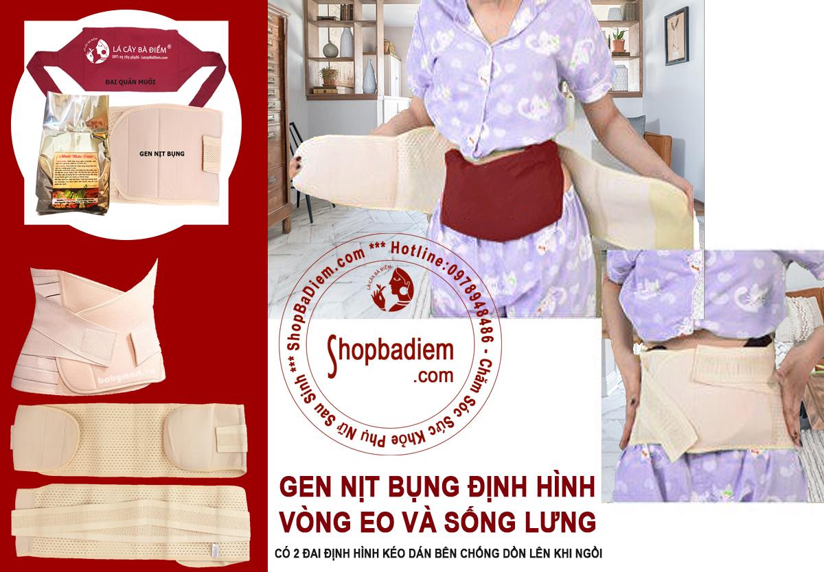Combo Muối Thảo Dược Chườm Bụng Và Đai Nịt Bụng