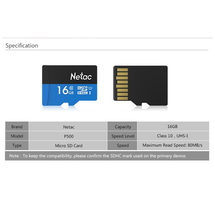 Thẻ Nhớ microsd Netac 16gb MicroSD Class 10 Ultra 80mbs dành cho Camera