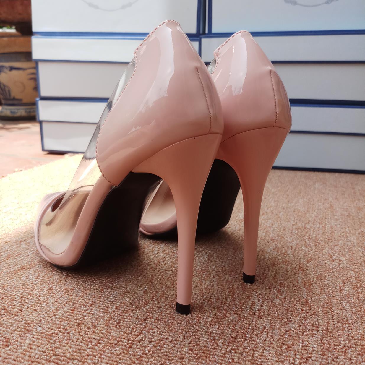 Giày cao gót nữ 9 phân ảnh thật - Size 34 đến 39 - 2017- 6A - Pink
