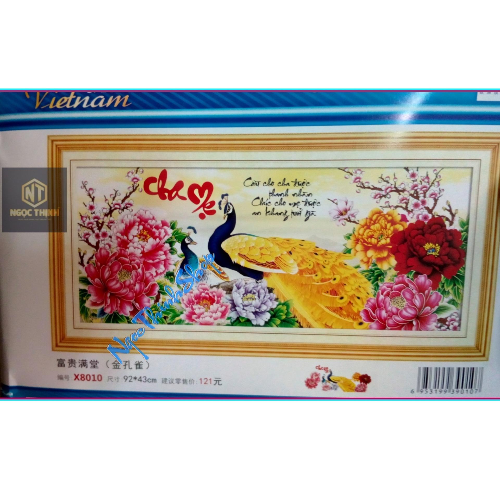 X8010-Tranh thêu chữ thập cha mẹ