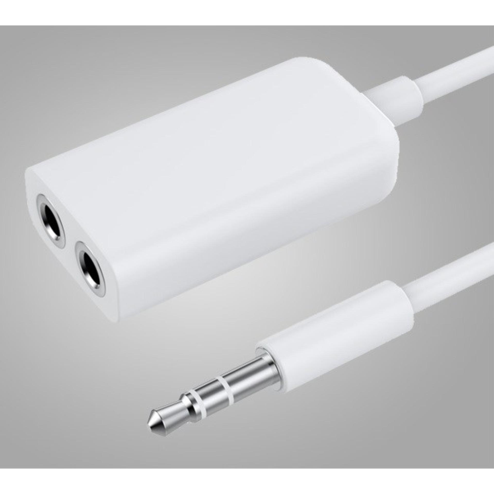 Cáp chia cổng tai nghe 3.5mm từ 1 ra 2 (Trắng)