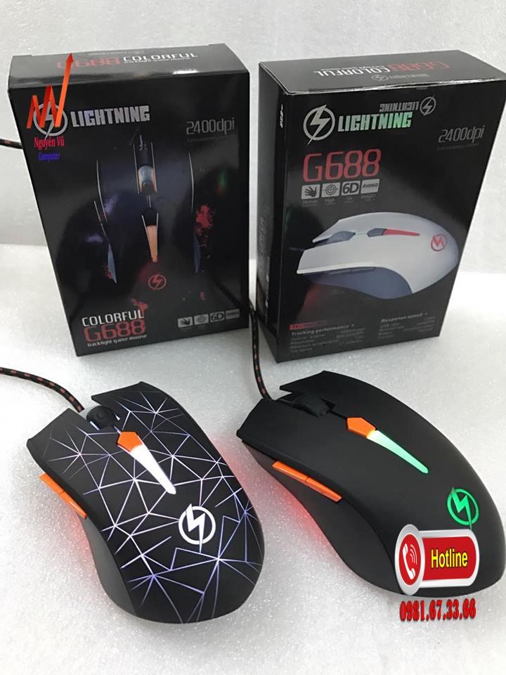 Chuột Lightning GX-688 Diamond (Led Kẻ Sọc)