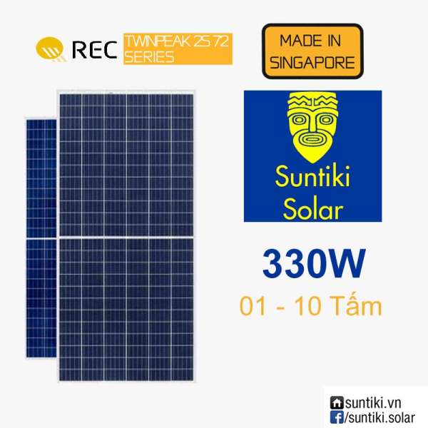 Tấm pin năng lượng mặt trời REC 72 cell (Solar Panels) 330W (1 - 10 tấm)