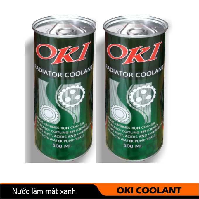 Lô 5 lon nước làm mát động cơ Denso Oki Coolant (xanh) - 500ml/lon