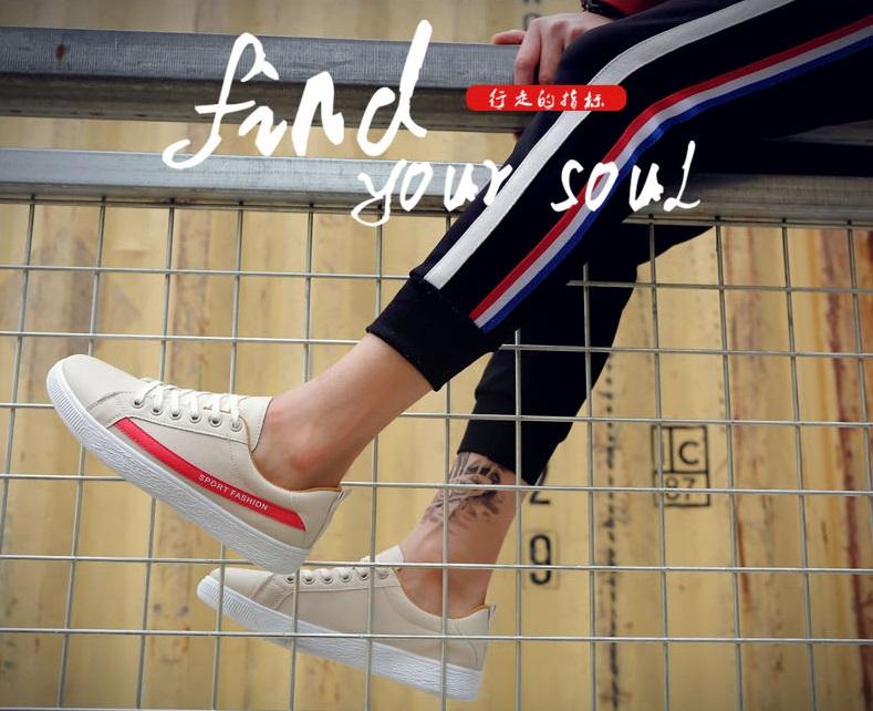 Giầy sneaker da kẻ sport style nam phong cách korea - best for man