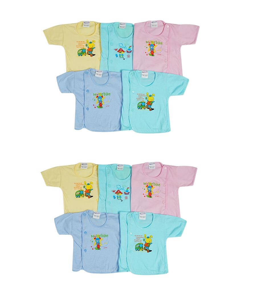 Bộ 10 Áo Sơ Sinh Tay Ngắn Màu Cho Bé 0 - 3 Tháng (Size 2)