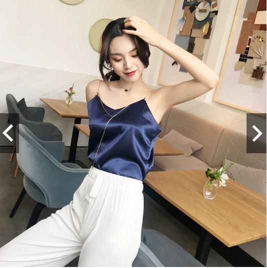 ÁO LỤA SATIN HAI DÂY ULZZANG - LITTLE BOX SHOP (đỏ)