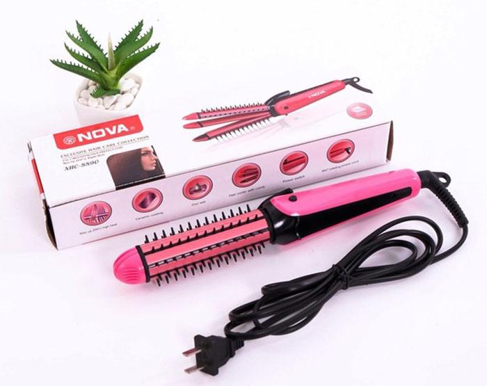 Lược điện uốn tóc Nova 3 in 1( Duỗi - Bấm - Uốn Xù)