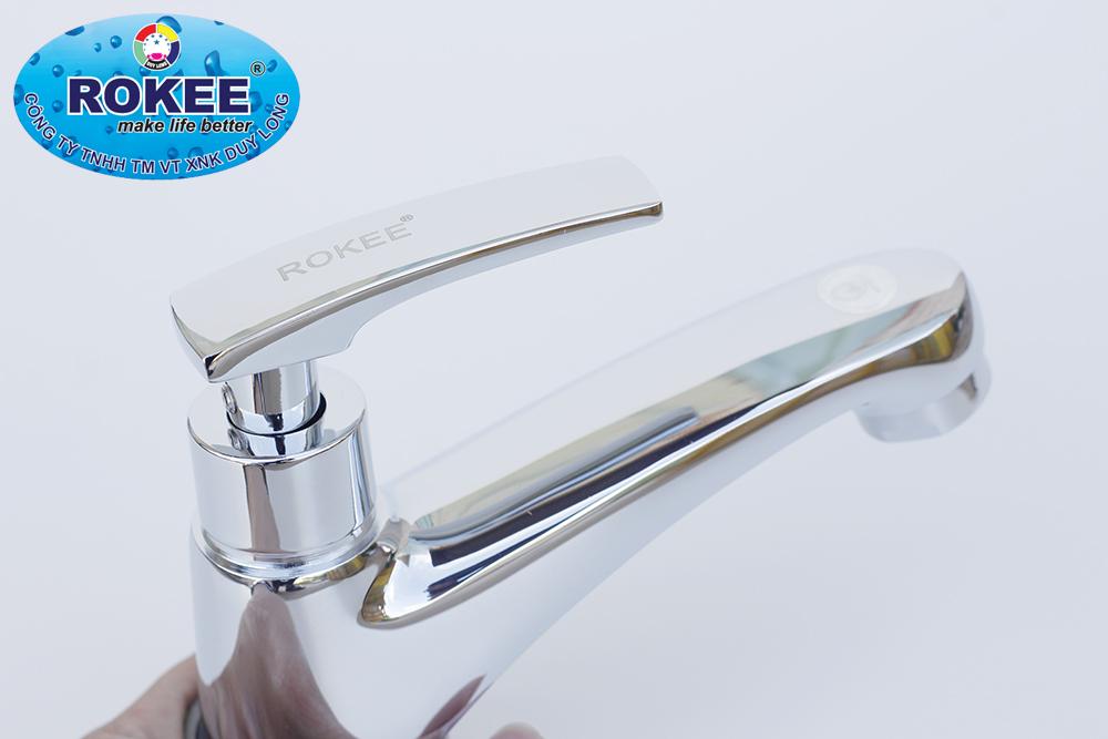 Vòi sen lạnh nhà tắm Rokee RS303 (Trắng bạc)
