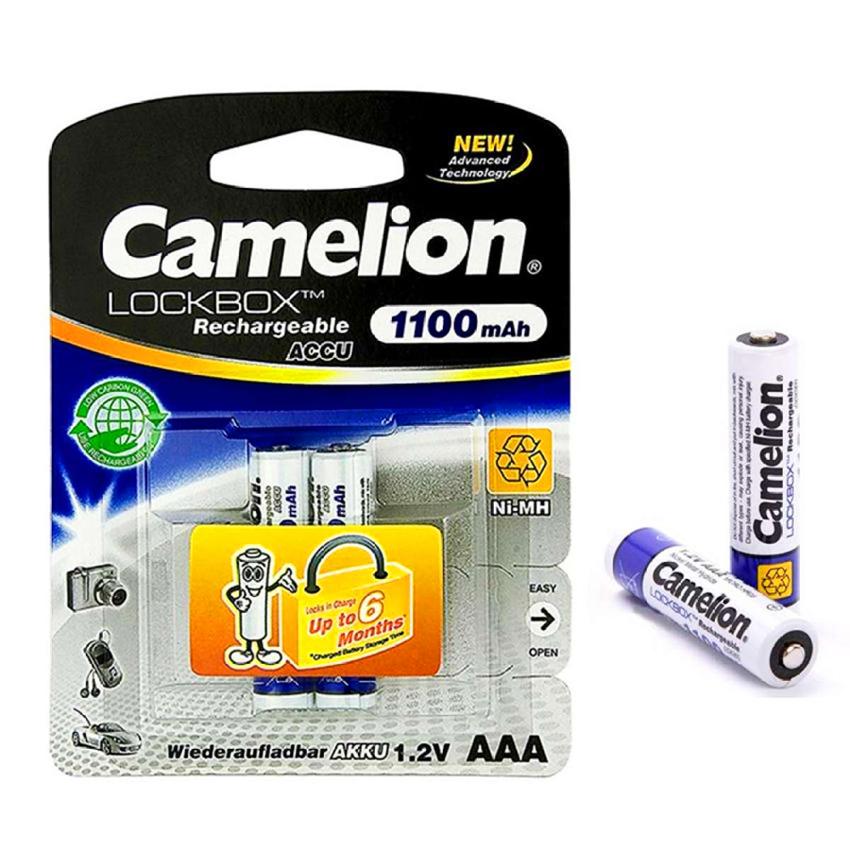 Bộ 2 pin sạc Camelion LockBox 1100mAh 1,2V AAA TIGĐ136 (Trắng)
