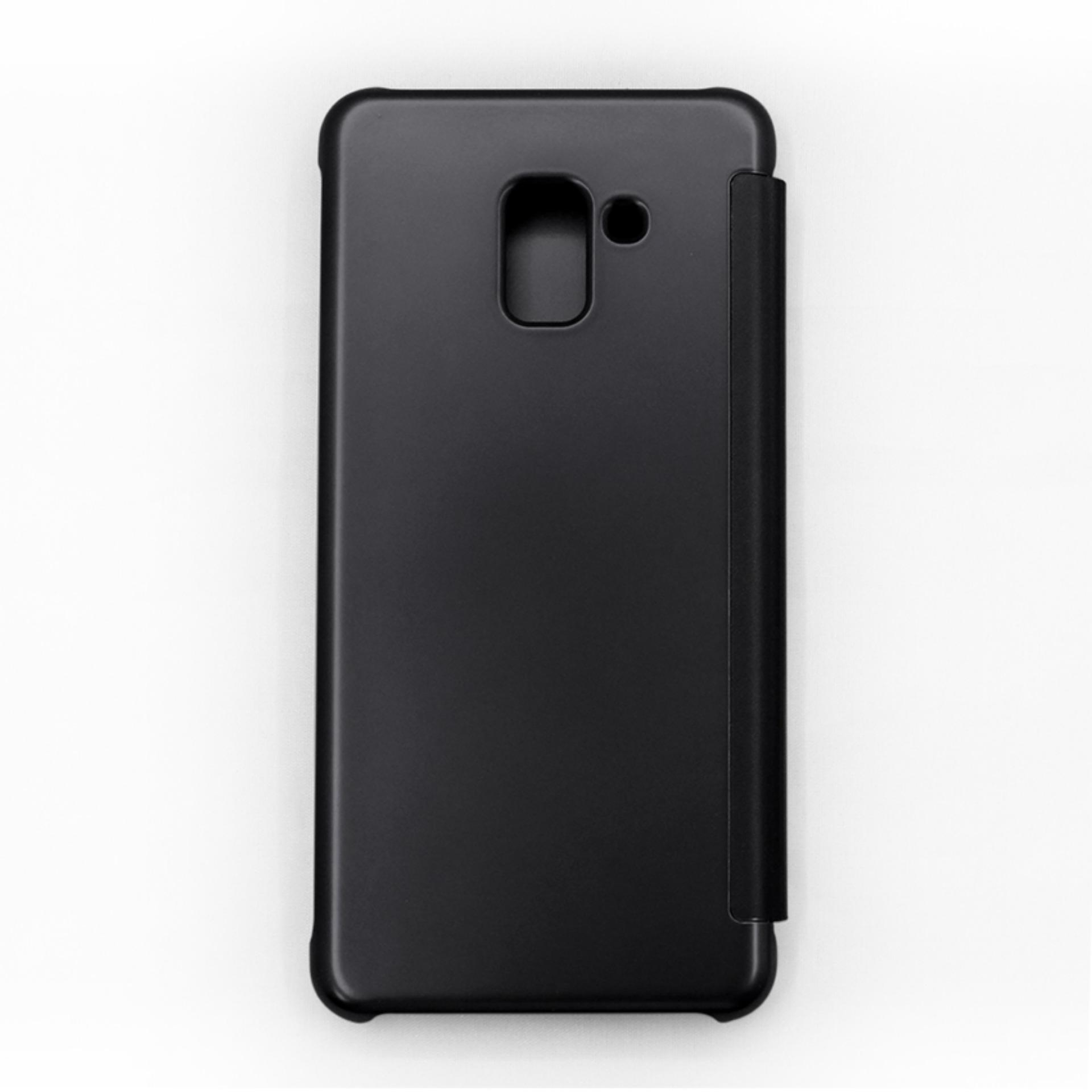 Bao da Clear View cho Samsung Galaxy A8 Plus 2018 (Đen)