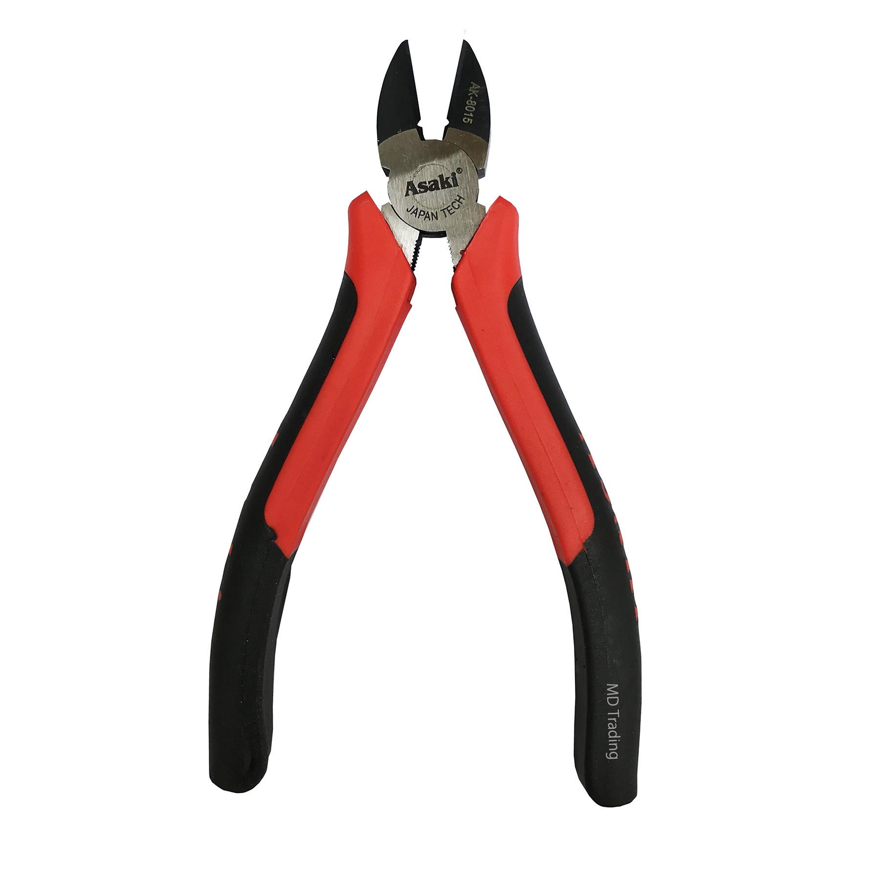 Kìm cắt cán đỏ đen Asaki AK-8015 6.5''/170mm