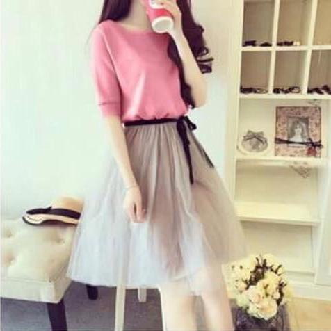 sét áo và váy lưới xòe vh