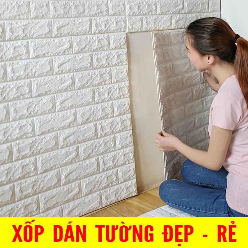 COMBO 20 tấm Xốp Dán Tường 3D Giả Gạch / Chịu lực, chống nước, chống ẩm mốc / 70x77cm