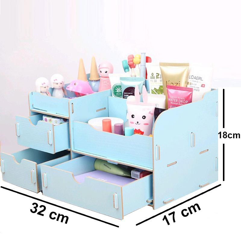 Kệ 2 tầng đựng mỹ phẩm (Xanh)