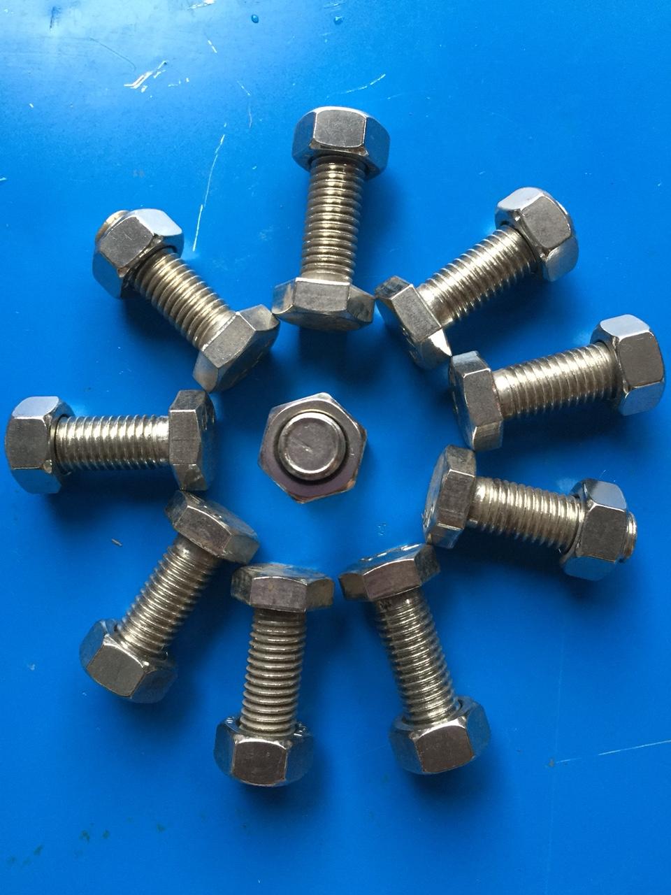 Bu lông inox, bộ 10 bu lông inox 12x30mm