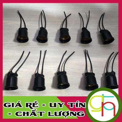 Bộ 10 Đuôi đèn có dây E27 màu đen - đảm bảo kín nước, an toàn cho sử dụng.