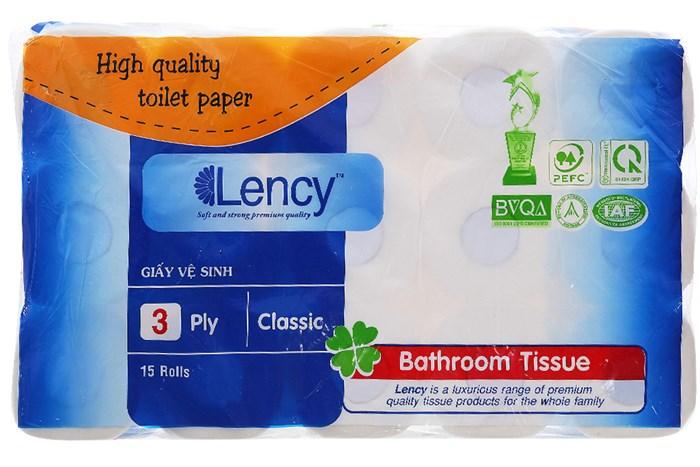 Giấy vệ sinh Lency 15 cuộn cao cấp ( 3 lớp )