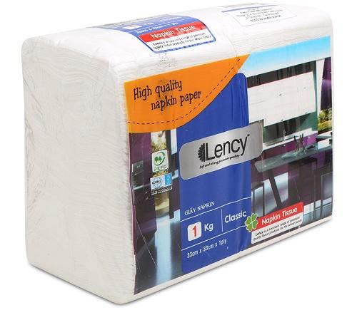 Combo 2 gói Khăn giấy Lency Napkin 33x33 cm (1kg)