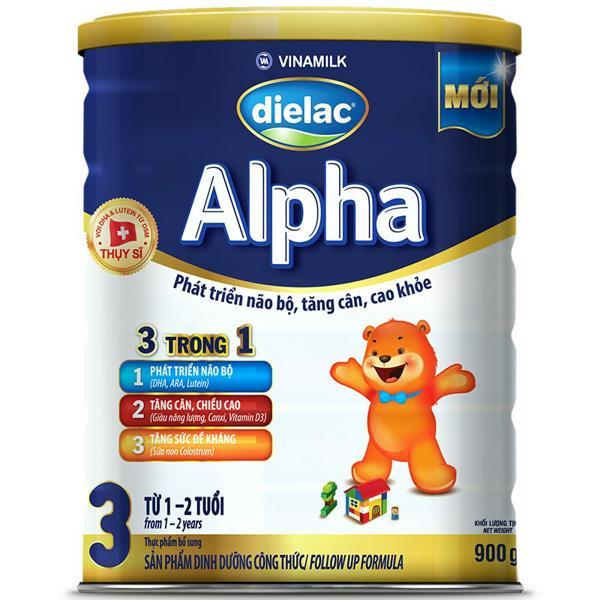Sữa bột Vinamilk Dielac Alpha 3 900g (hộp thiếc)
