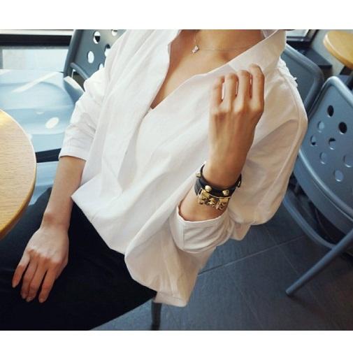 Hàng Nhập : ÁO SƠ MI PHỐI REN, PHOM RỘNG – AK 013