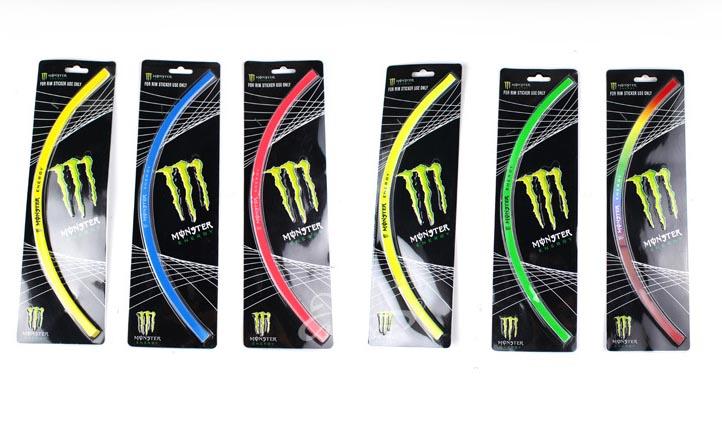 Bộ decal dán vành xe monster ( vàng)