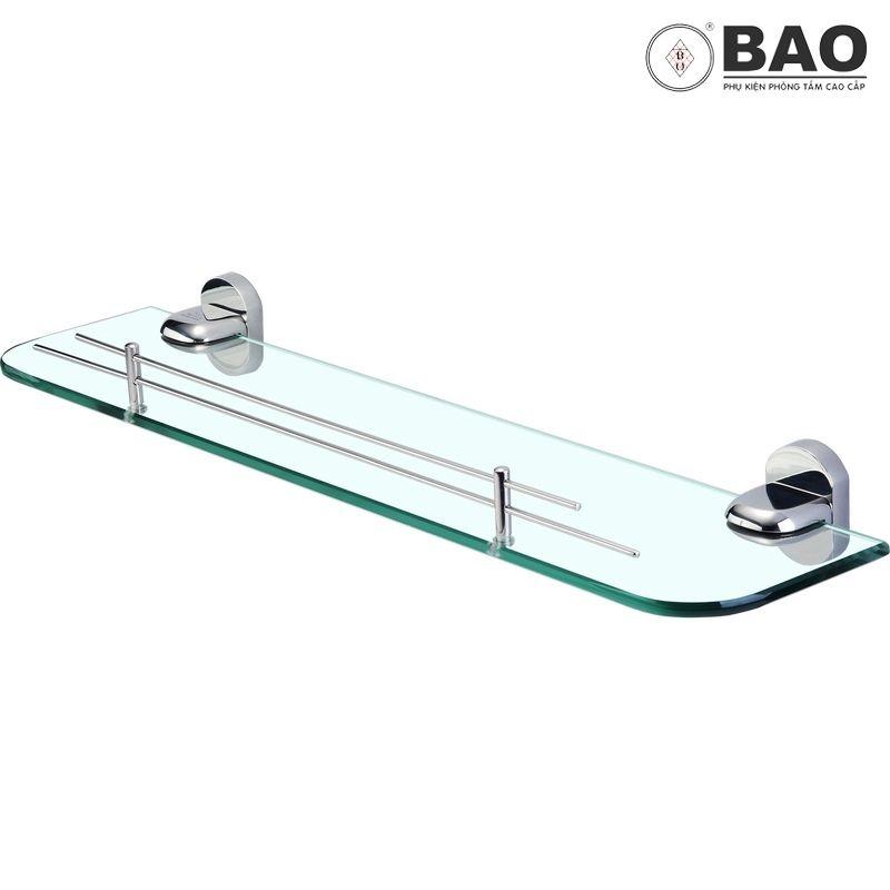 Kệ kính , kệ kiếng phòng tắm BAO M8-802 (INOX 304 & Kính Cường Lực 8 Ly)