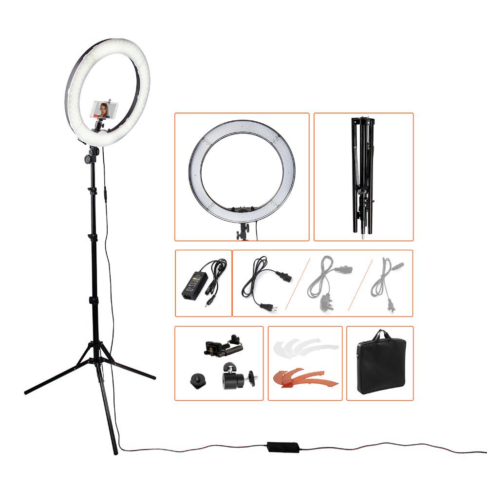 Bộ đèn chụp makeup studio LED Ring 18a + chân đèn chuyên dụng