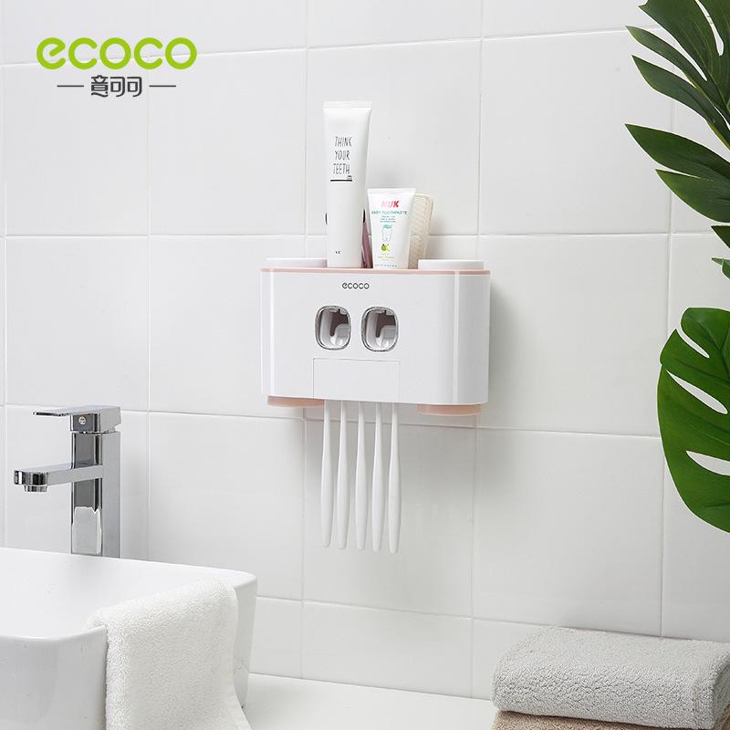 Combo Kệ đựng 4 cốc và 2 kem đánh răng ECOCO E1802 cao cấp