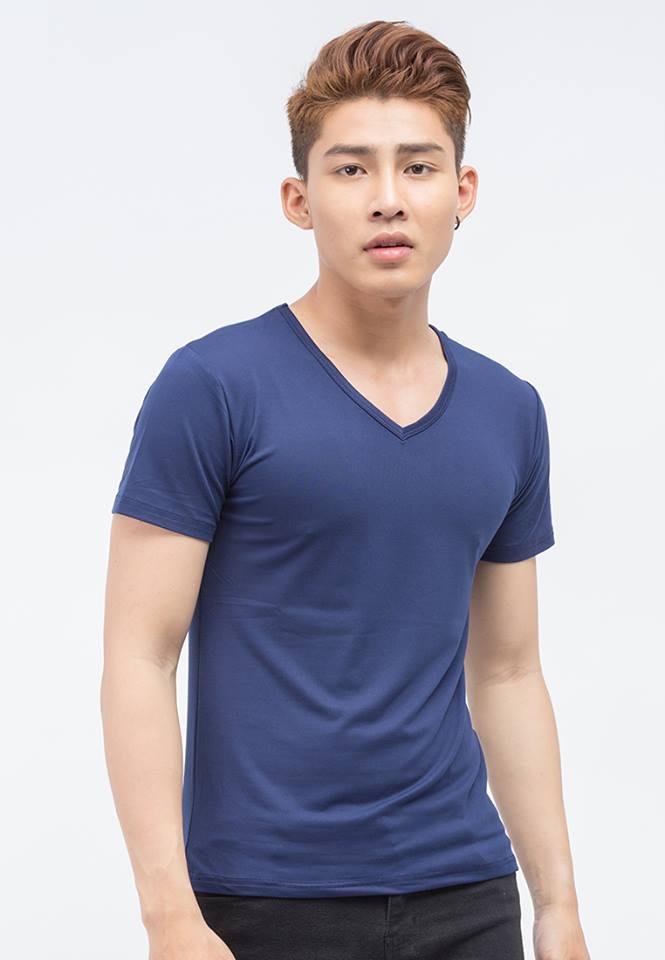 Combo 3 áo thun nam body cổ tim vải dày mịn thấm hút tốt