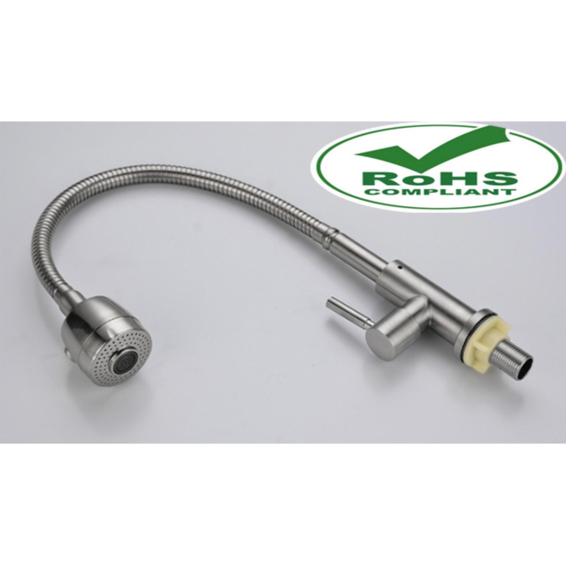 Vòi rửa chén lạnh Inox SUS 304, cần lò xo 6002