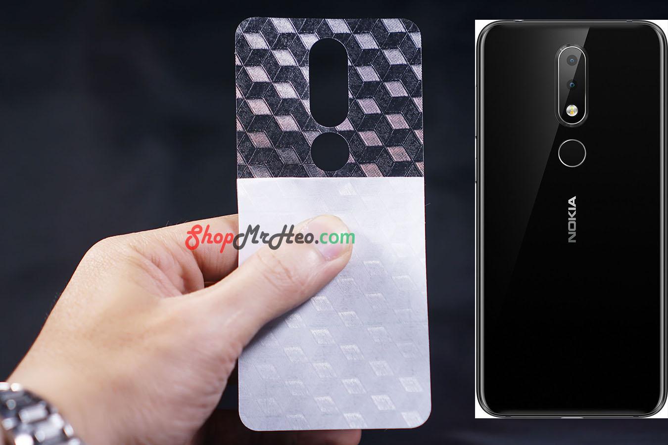[HCM]Bộ 3 Skin Dán Mặt Lưng Vân 3D Nokia 5.1 Plus - Nokia X5