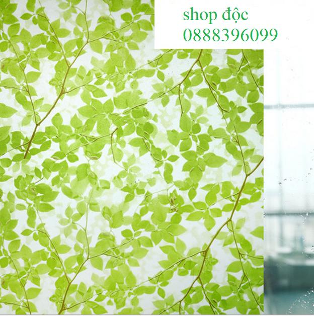 5m decal dán kính/kiếng lá xanh tươi