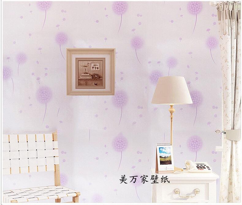 10M giấy dán tường - decal dán tường - hoa bồ công anh tím MS6824