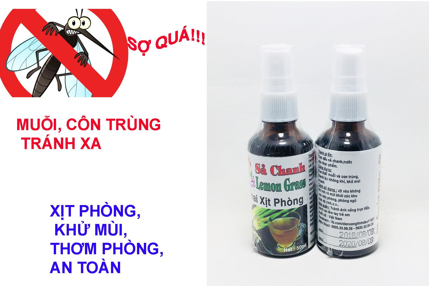 BỘ COMBO 2 CHAI TINH DẦU XỊT PHÒNG SẢ CHANH 50 ML
