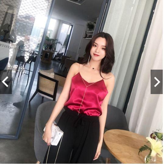 ÁO LỤA SATIN HAI DÂY ULZZANG - LITTLE BOX SHOP (màu đỏ)