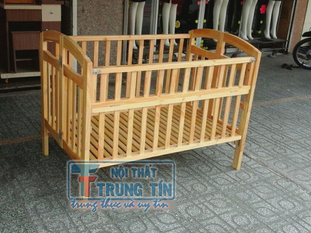 cũi gỗ cho bé size lớn 80*130 cm