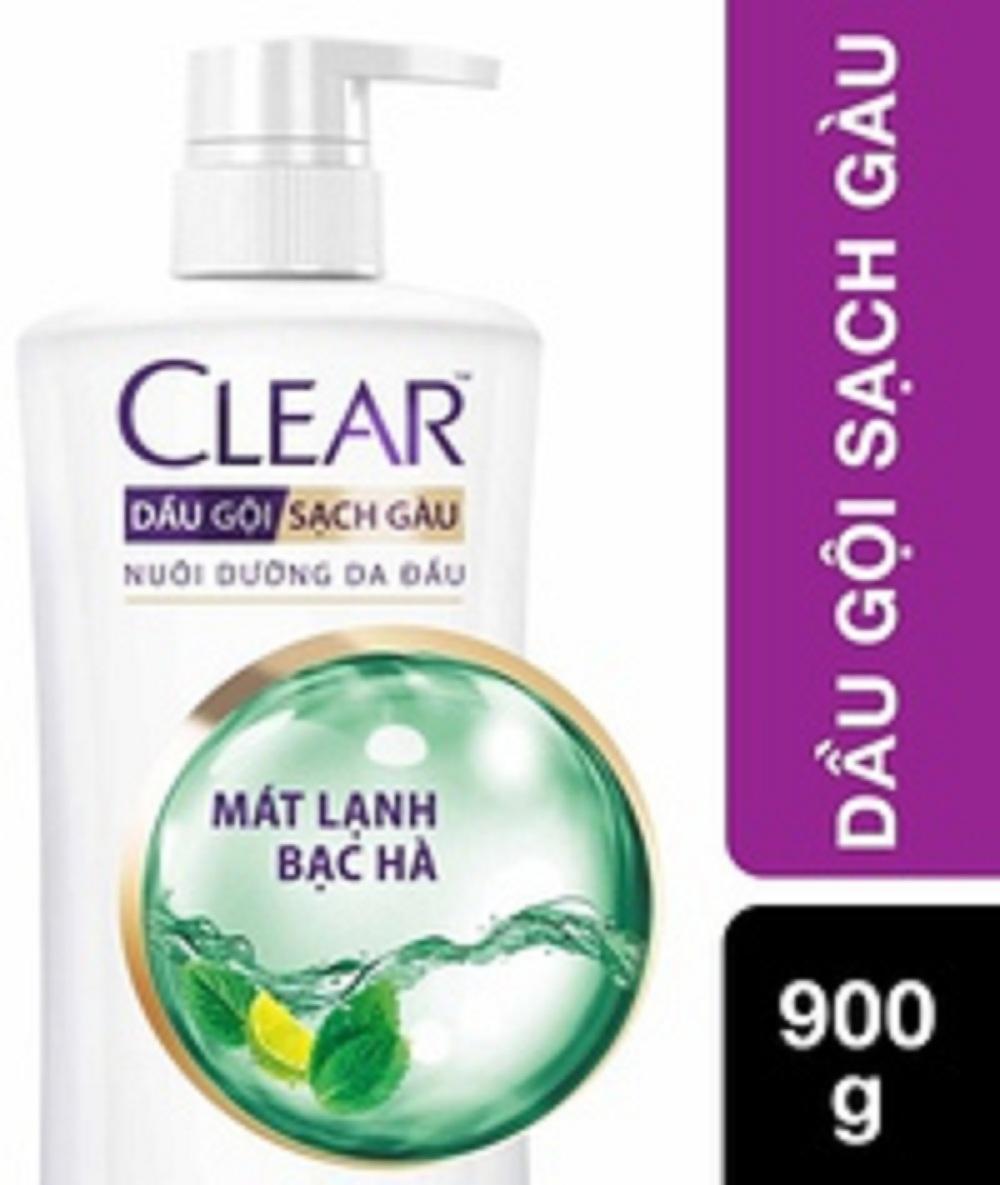 [HCM]Dầu Gội Sạch Gàu Clear Mát Lạnh Bạc Hà Chai 900G