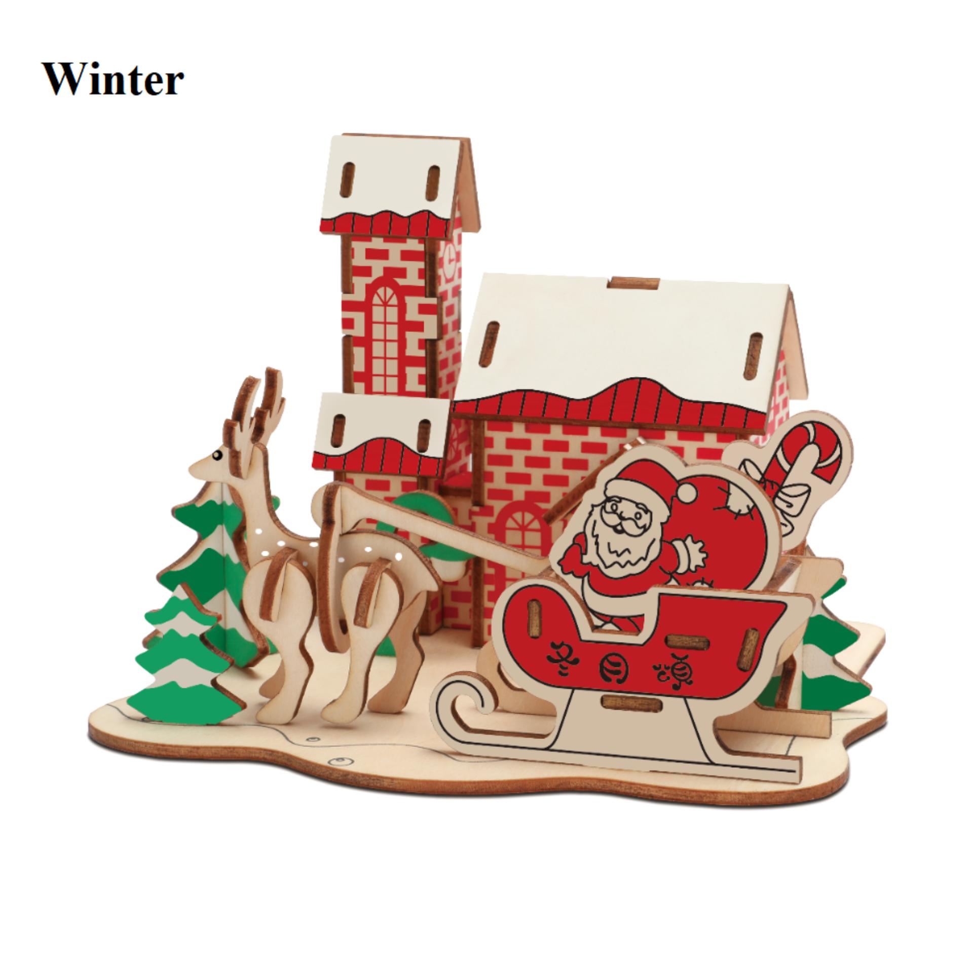 Đồ chơi lắp ráp Mô hình Nhà gỗ Mùa Đông Winter